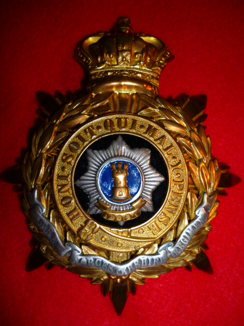 Worcestershire Regiment Officer's Helmet Plate circa 1883-90